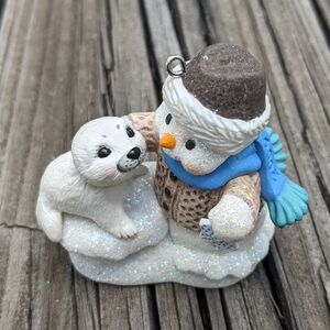Snowman and Seal Pet Christmas Ornament, Snow Buddies, Hallmark Keepsake